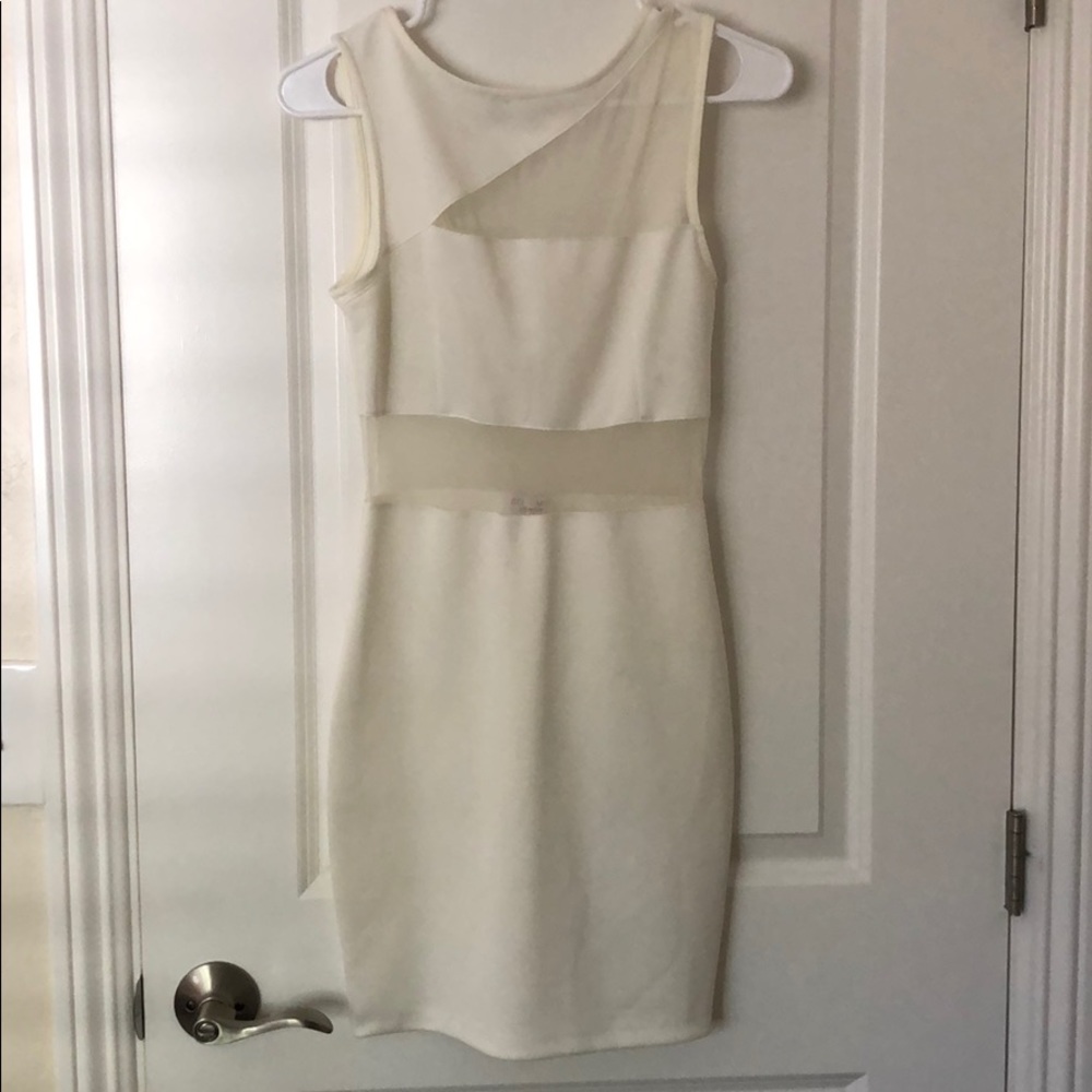 Mini dress with sheer cut outs
